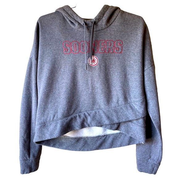 Women’s Nike OU University of Oklahoma cropped sweatshirt hoodie small. - Picture 1 of 11